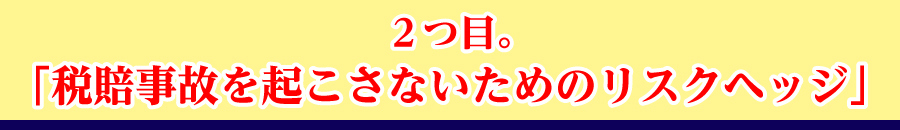 ２つ目。「税賠事故を起こさないためのリスクヘッジ」