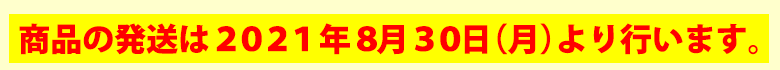 商品の発送は8月30日（月）より行います。