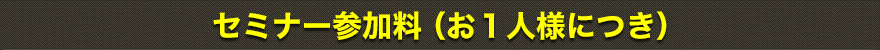 セミナー参加料（お１人様につき）